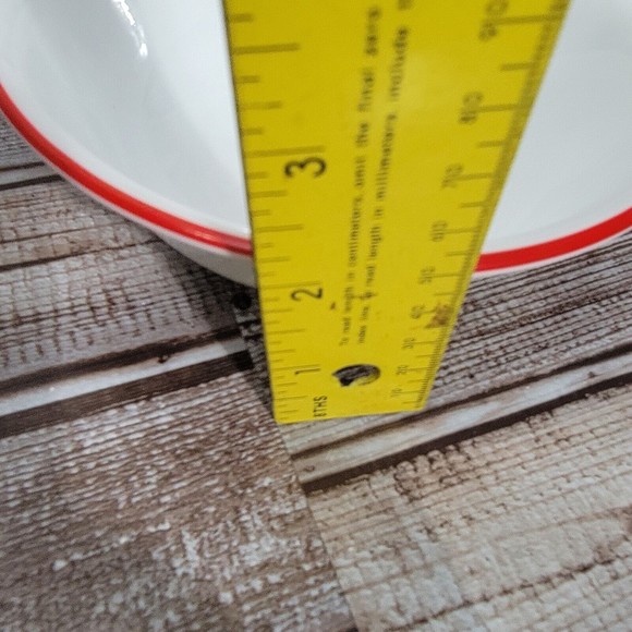 Corelle Vitrelle Bhandani Red Rim Cereal Bowls Set Of 6 - Picture 6 of 7